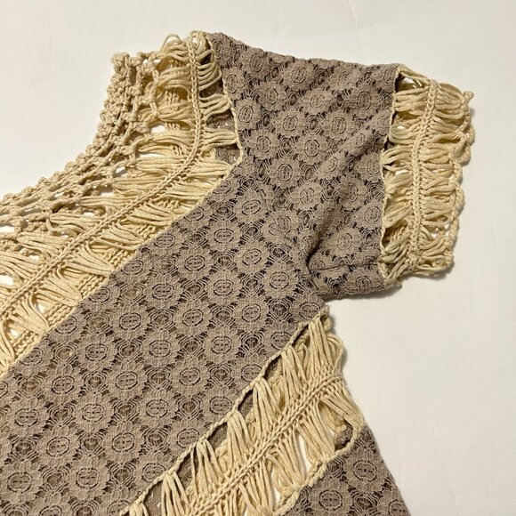 Umgee USA Crochet Lace open knit Top sz M Boho Fairy Whimsy Cottagecore Coquette - Picture 9 of 12